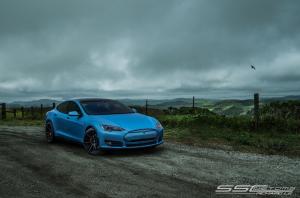 Tesla Model S P85D Frozen Blue by SSCustoms on ADV.1 Wheels '2015